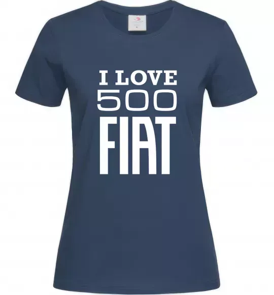 Женская футболка Love Fiat 500 Темно-синий фото