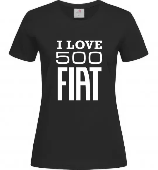 Женская футболка Love Fiat 500 Черный фото