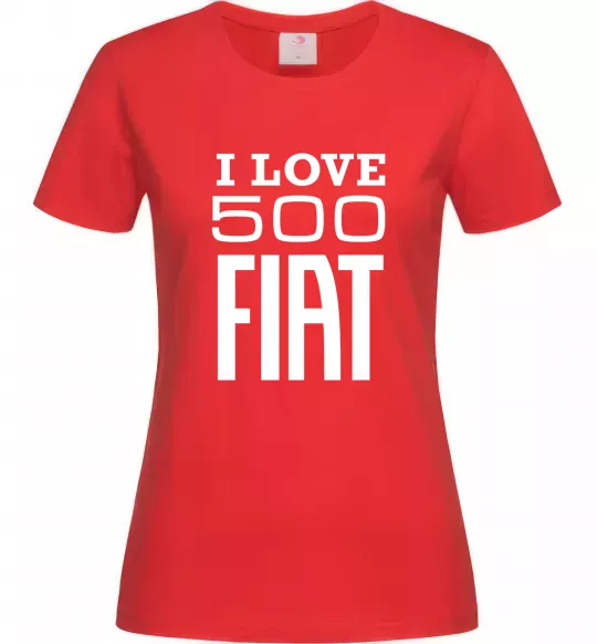 Женская футболка Love Fiat 500 Красный фото