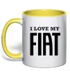 Чашка з кольоровою ручкою I love my fiat Сонячно жовтий Чашка з кольоровою ручкою I love my fiat Сонячно жовтий фото