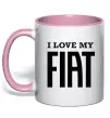 Чашка з кольоровою ручкою I love my fiat Ніжно рожевий Чашка з кольоровою ручкою I love my fiat Ніжно рожевий фото