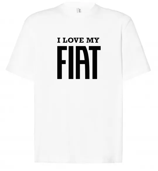 Футболка Оверсайз I love my fiat Білий фото