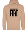 Чоловіча толстовка (худі) I love my fiat Пісочний фото
