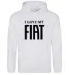 Жіноча толстовка (худі) I love my fiat Сірий меланж фото