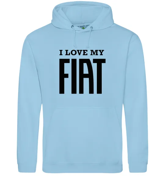 Жіноча толстовка (худі) I love my fiat Блакитний фото