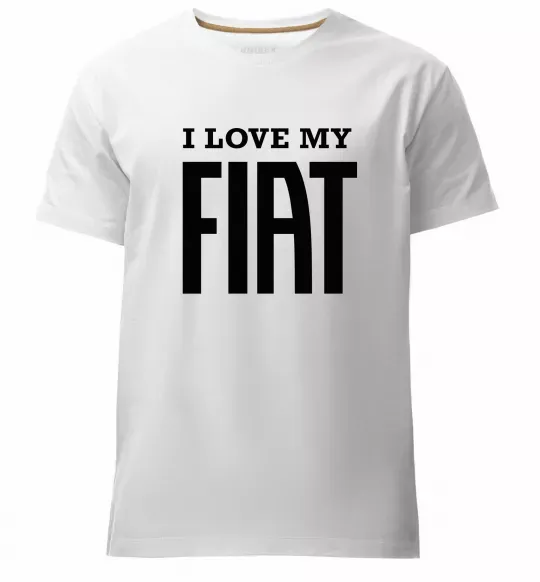 Чоловіча преміум футболка I love my fiat Білий фото