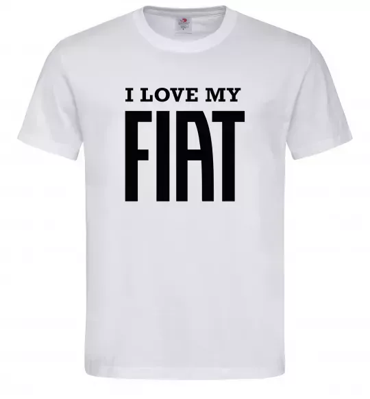 Чоловіча футболка I love my fiat Білий фото