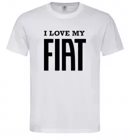 Чоловіча футболка I love my fiat Білий фото