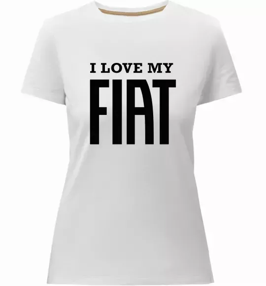 Женская премиум футболка I love my fiat Белый фото