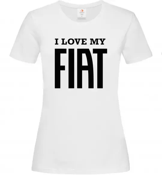 Жіноча футболка I love my fiat Білий фото