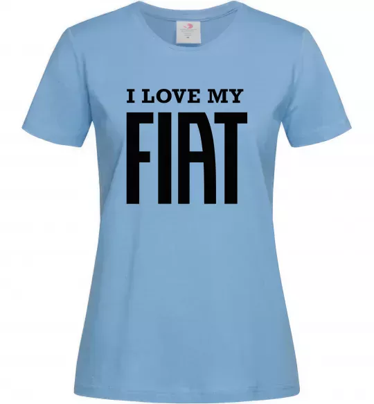 Жіноча футболка I love my fiat Блакитний фото