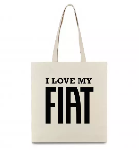 Эко-сумка I love my fiat Бежевый фото