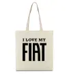 Эко-сумка I love my fiat Бежевый фото