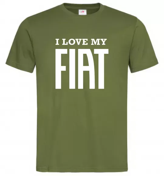 Чоловіча футболка I love my fiat Оливковий фото