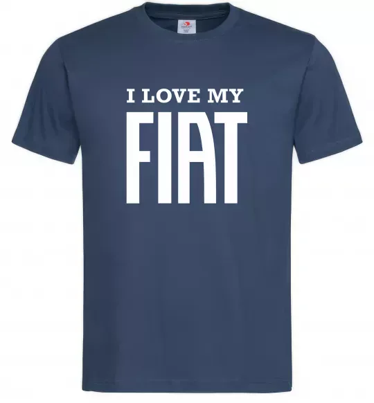 Чоловіча футболка I love my fiat Темно-синій фото