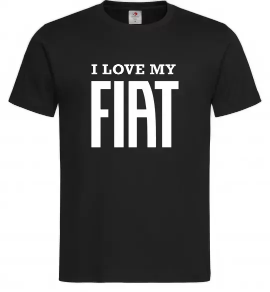 Чоловіча футболка I love my fiat Чорний фото