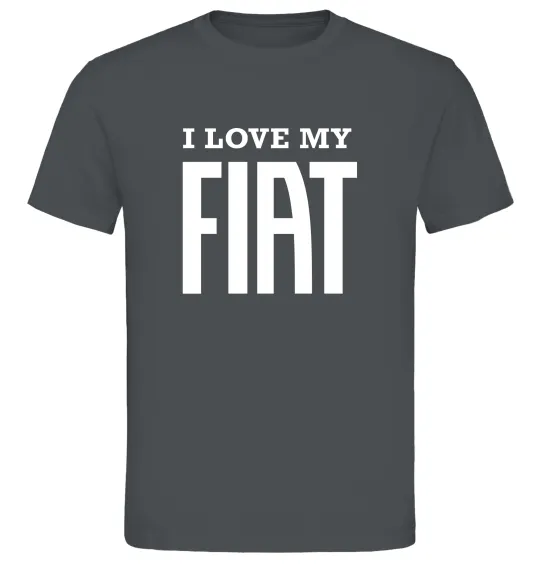 Чоловіча футболка I love my fiat Графіт фото