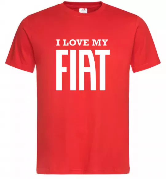 Чоловіча футболка I love my fiat Червоний фото