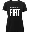 Женская премиум футболка I love my fiat Черный фото