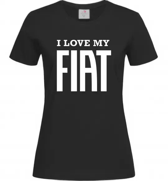 Жіноча футболка I love my fiat Чорний фото