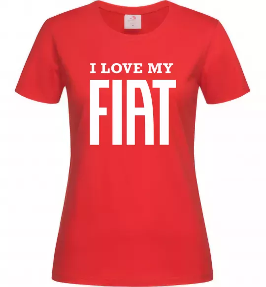 Жіноча футболка I love my fiat Червоний фото