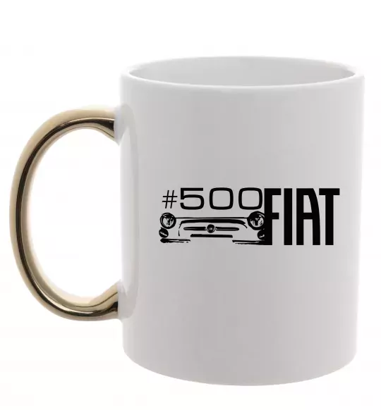 Чашка с цветной ручкой Fiat500 Золото фото