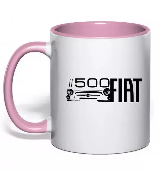 Чашка с цветной ручкой Fiat500 Нежно розовый фото