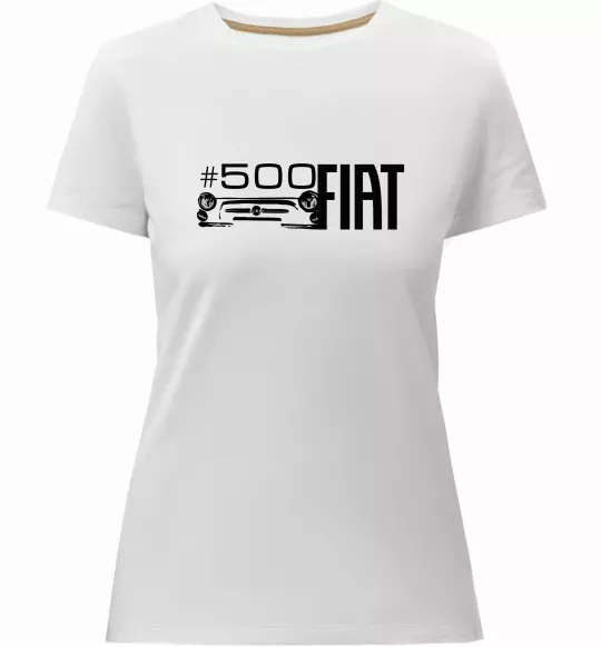 Жіноча преміум футболка Fiat500 Білий фото