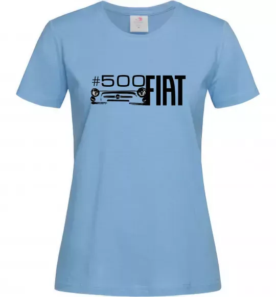 Женская футболка Fiat500 Голубой фото