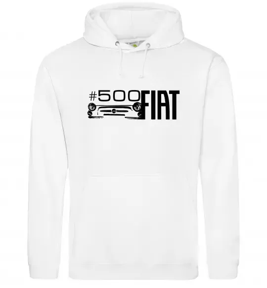 Чоловіча толстовка (худі) Fiat500 Білий фото