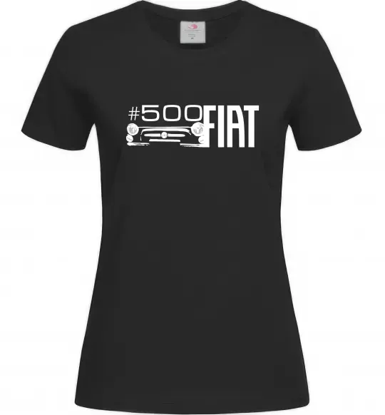 Женская футболка Fiat500 Черный фото