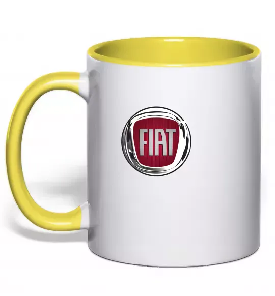 Чашка з кольоровою ручкою Fiat logo Сонячно жовтий фото