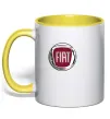 Чашка з кольоровою ручкою Fiat logo Сонячно жовтий Чашка з кольоровою ручкою Fiat logo Сонячно жовтий фото