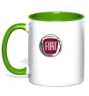 Чашка с цветной ручкой Fiat logo Лаймовый фото