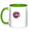 Чашка з кольоровою ручкою Fiat logo Зелений Чашка з кольоровою ручкою Fiat logo Зелений фото