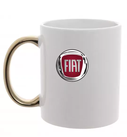 Чашка з кольоровою ручкою Fiat logo Золото фото