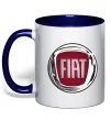 Чашка з кольоровою ручкою Fiat logo Глибокий темно-синій фото