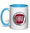 Чашка з кольоровою ручкою Fiat logo Блакитний фото