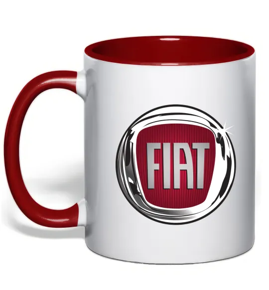 Чашка з кольоровою ручкою Fiat logo Червоний фото