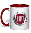 Чашка з кольоровою ручкою Fiat logo Червоний фото