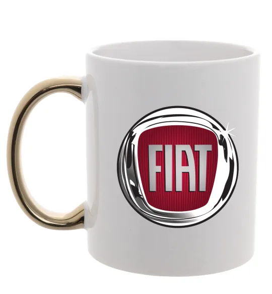 Чашка з кольоровою ручкою Fiat logo Золото фото