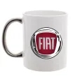 Чашка з кольоровою ручкою Fiat logo Срібло фото
