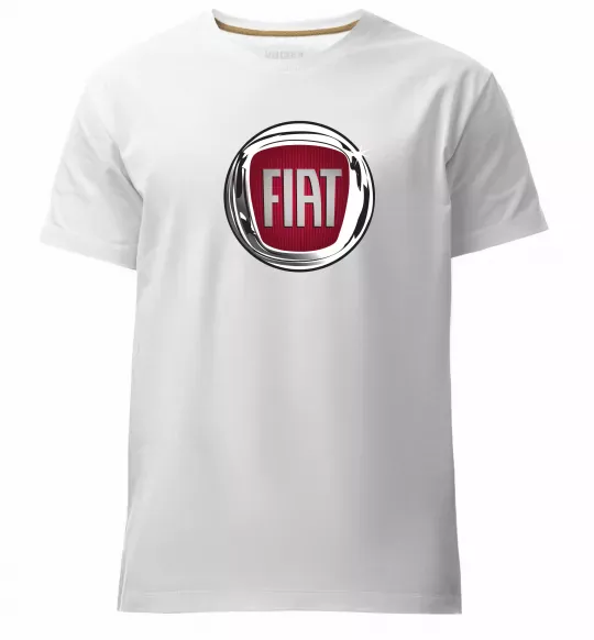 Чоловіча преміум футболка Fiat logo Білий фото