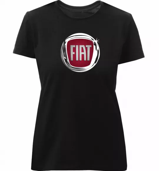 Женская премиум футболка Fiat logo Черный фото