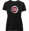 Женская премиум футболка Fiat logo Черный фото