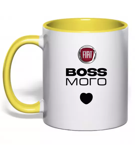 Чашка с цветной ручкой Fiat boss Солнечно желтый фото