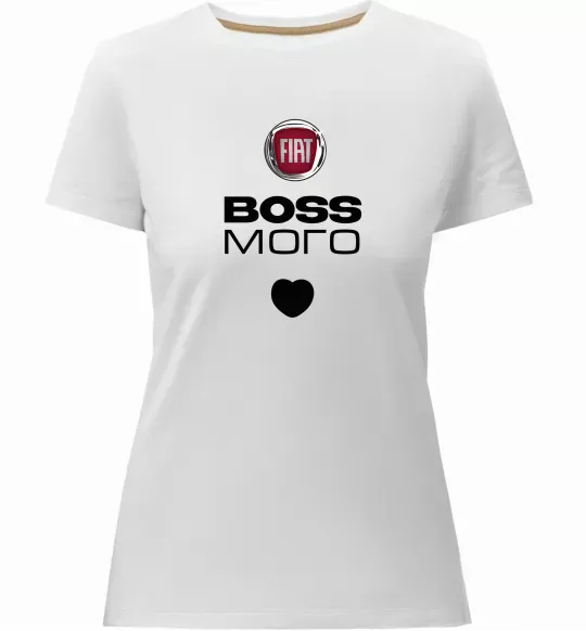 Женская премиум футболка Fiat boss Белый фото