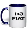 Чашка з кольоровою ручкою I <3 Fiat Глибокий темно-синій фото