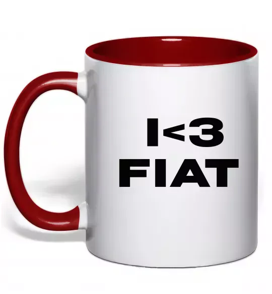 Чашка з кольоровою ручкою I <3 Fiat Червоний фото