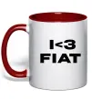 Чашка з кольоровою ручкою I <3 Fiat Червоний фото